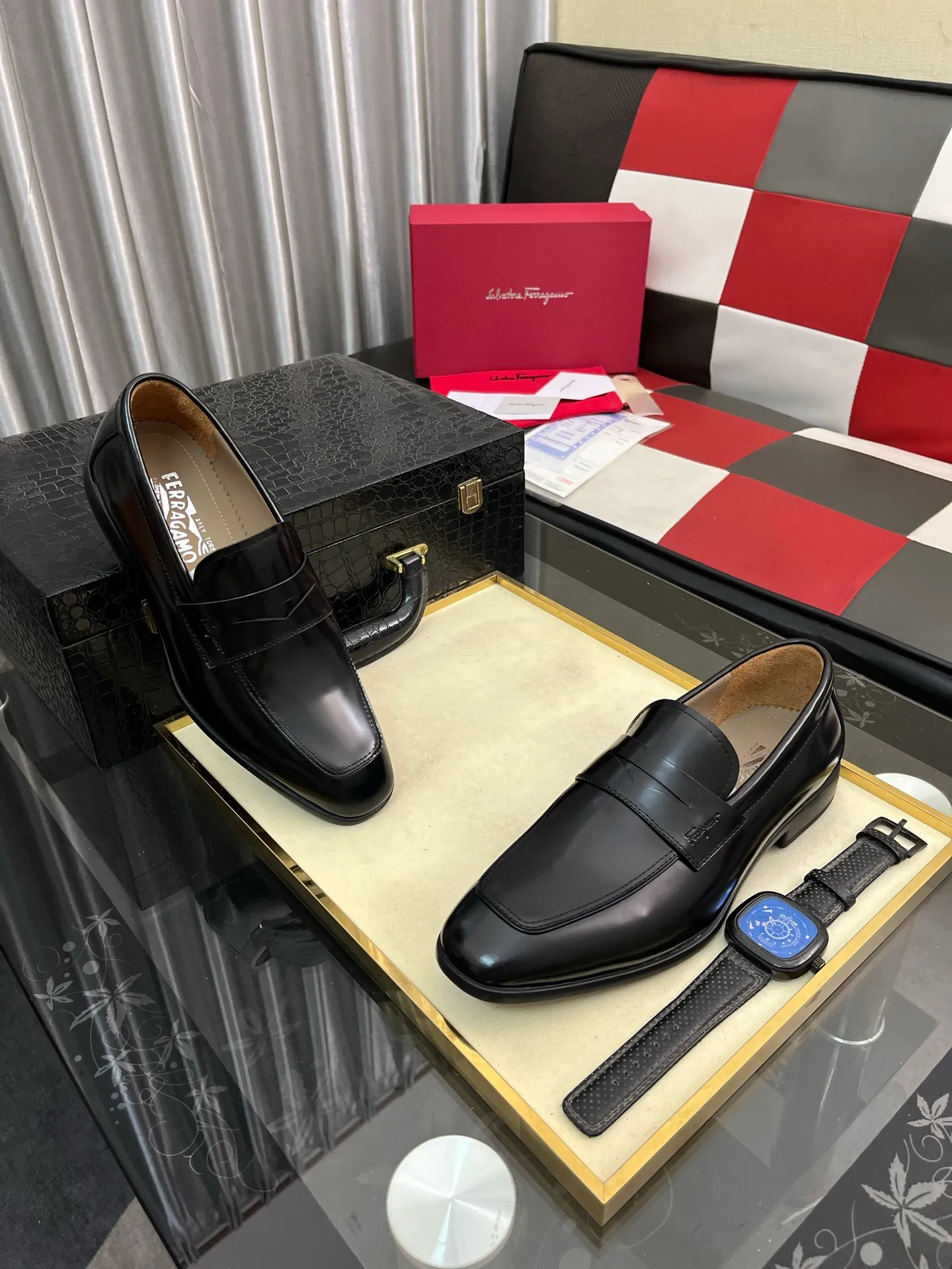 Men's shoes 💰600⌚️⌚️[Salvatore Ferragamo] Ferragamo business leather shoes, 1:1 top purchasing quality, imported selected original calfskin for the uppers, imported original soft water-dyed cowhide for the inner feet, imported original customized Italian handmade lightweight foam outsole, size: 39-44 5️⃣ options available